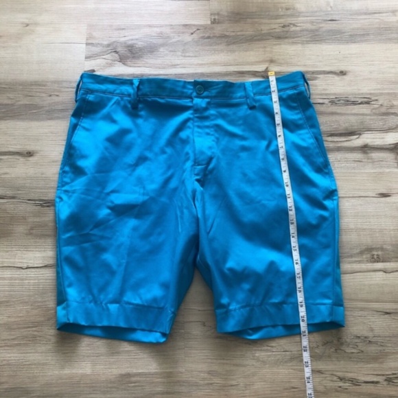 Adidas Blue Flat Front Shorts - Picture 6 of 7